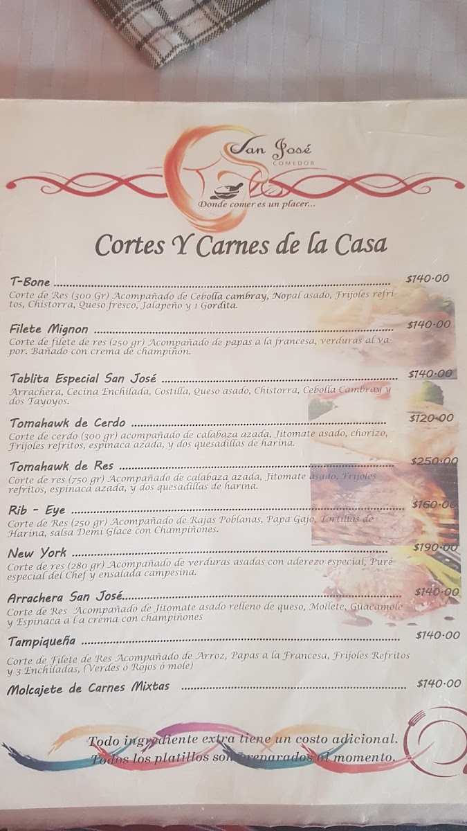 Comedor San José Puente Colorado Menu - Image 2